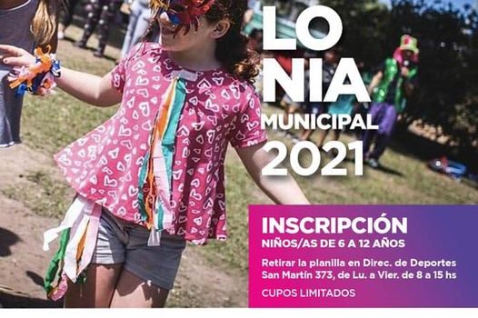 COMIENZA LA INSCRIPCIÓN A LA COLONIA MUNICIPAL 2021