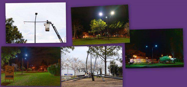 Espacios públicos: refuerzan la iluminación de la plaza del Banco Provincia