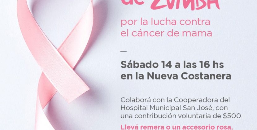 Este sábado, habrá una master class de Zumba para concientizar sobre el cáncer de mama