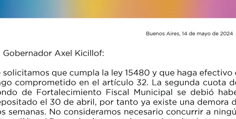 Abella e intendentes PRO le reclamaron a Kicillof que cumpla con la ley y mande los fondos anunciados